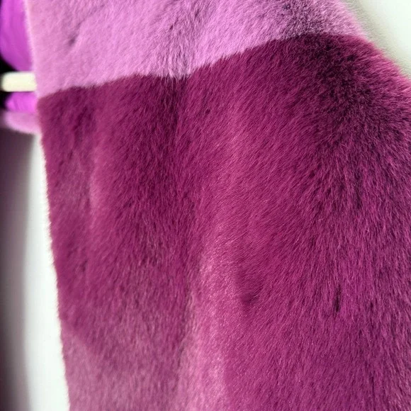 Halogen Atlantic Pacific Faux Fur Scarf Purple‎ Lavender Ombre - Picture 6 of 7